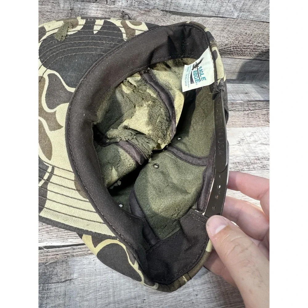 Vintage Eagle Ridge SnapBack Camo Hat Made In‎ USA Levi Garrett Chewing Tobacco